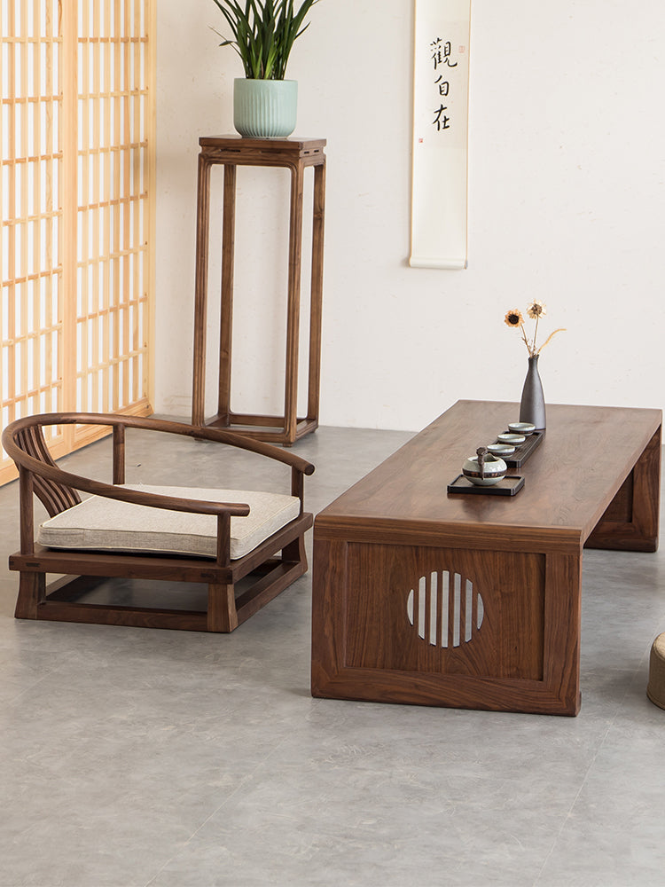 mesa de centro de madeira de nogueira preta, mesa de centro grande, mesa de centro retangular simples
