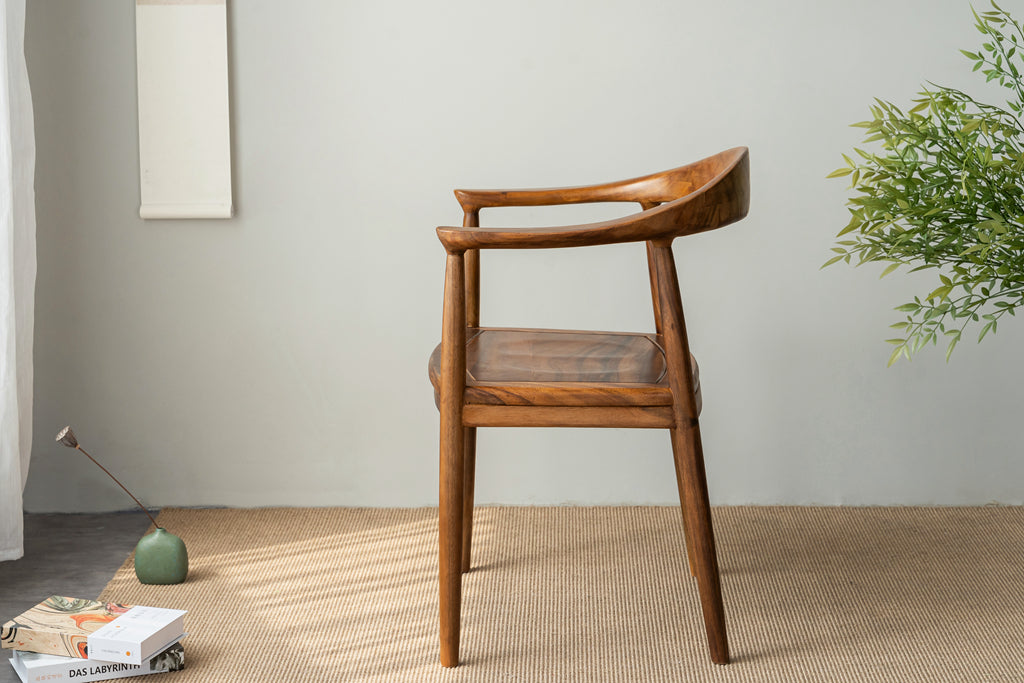 Cadeira de nogueira, cadeira de jantar, cadeira de jantar moderna, capa de couro poang