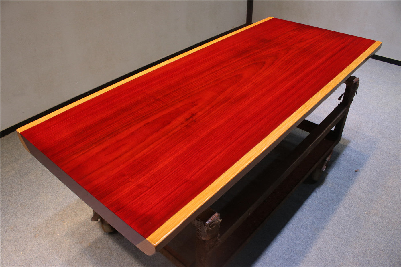 Mesa original em cor vermelha, <tc>Padauk</tc> mesa de madeira, <tc>Padauk</tc> mesa de jantar