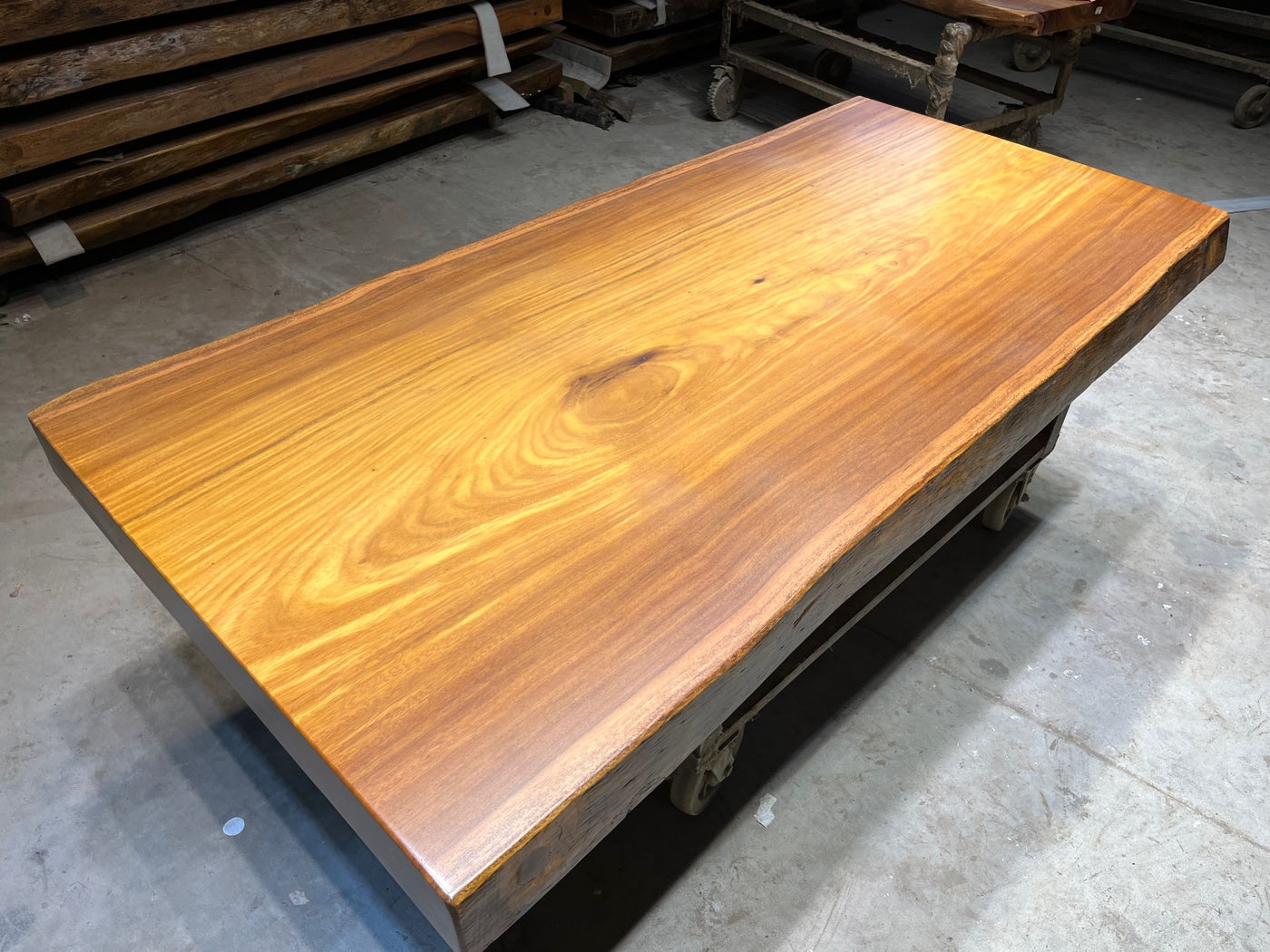 Tali wood slab table legs, Tali wood table top,  Africa wood slab table designs