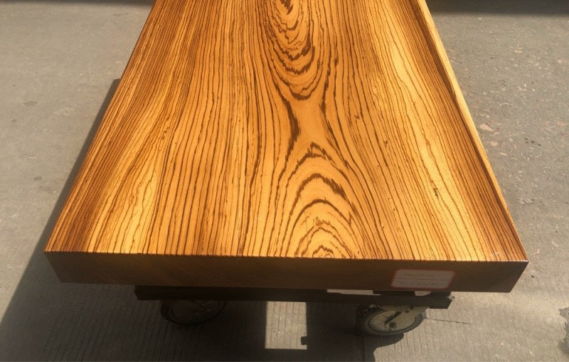 live edge Zingana table, Zingana wooden work table, Zingana modern dining table