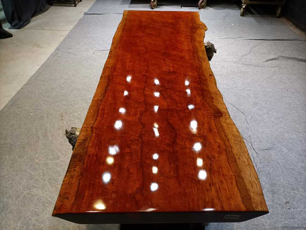 Rhodesian Copal wood slab roller table top, wooden slab kitchen table