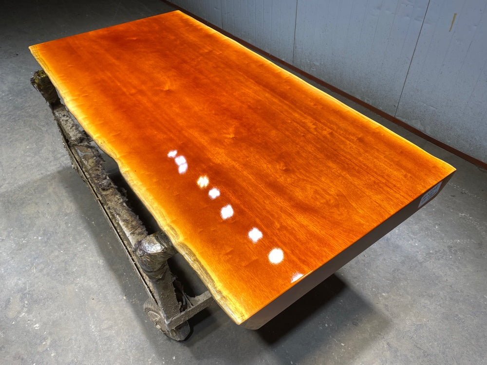 Mesa de losa de madera de Zambia, mesa de centro de losa <tc>Rhodesian Copal wood</tc>