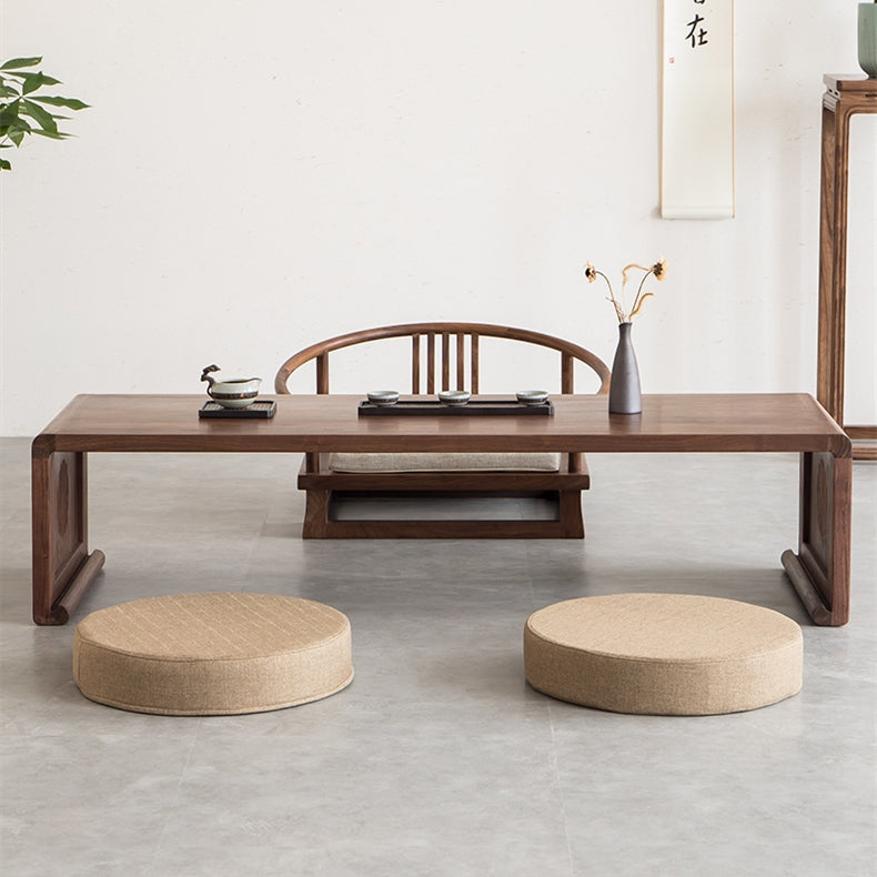 mesa de centro de madera de nogal negro, mesa de centro grande, mesa de centro rectangular simple