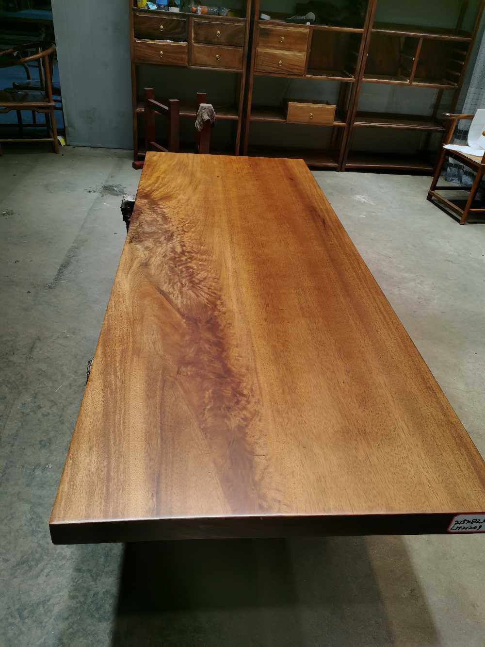 Mesa final vintage, mesa de anel de árvore, mesa de anel duplo, mesa final de madeira maciça