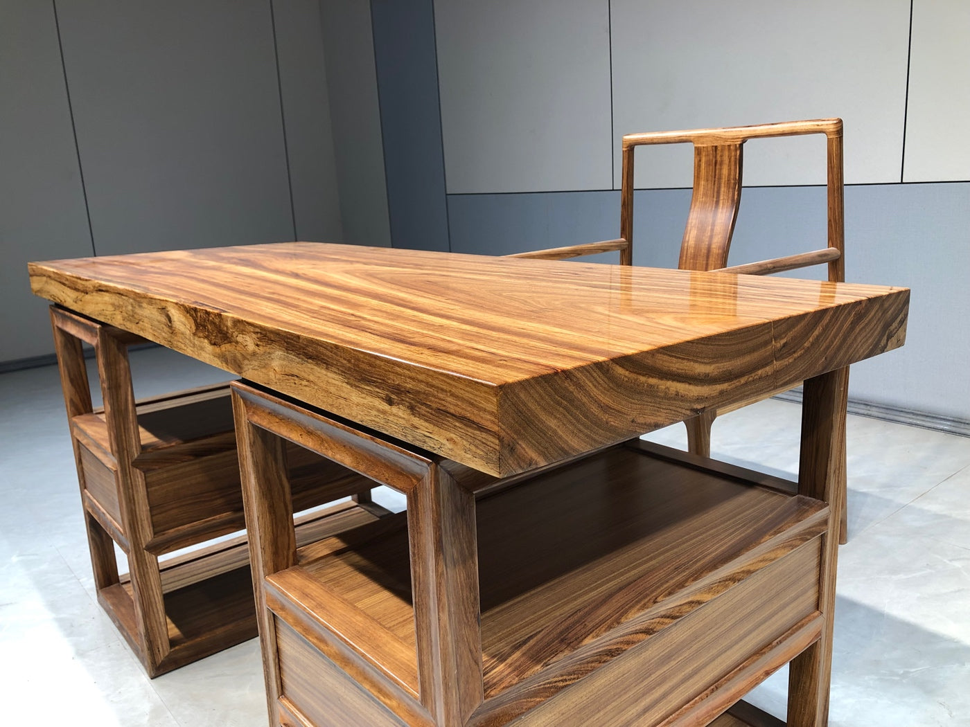 Losa plana, mesa de losa, mesa de comedor, mesa de madera de África occidental