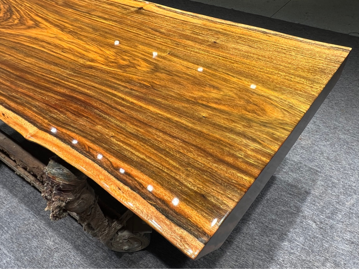 Tali wood wood slab table, Africa wood slab table round, slab table c channel