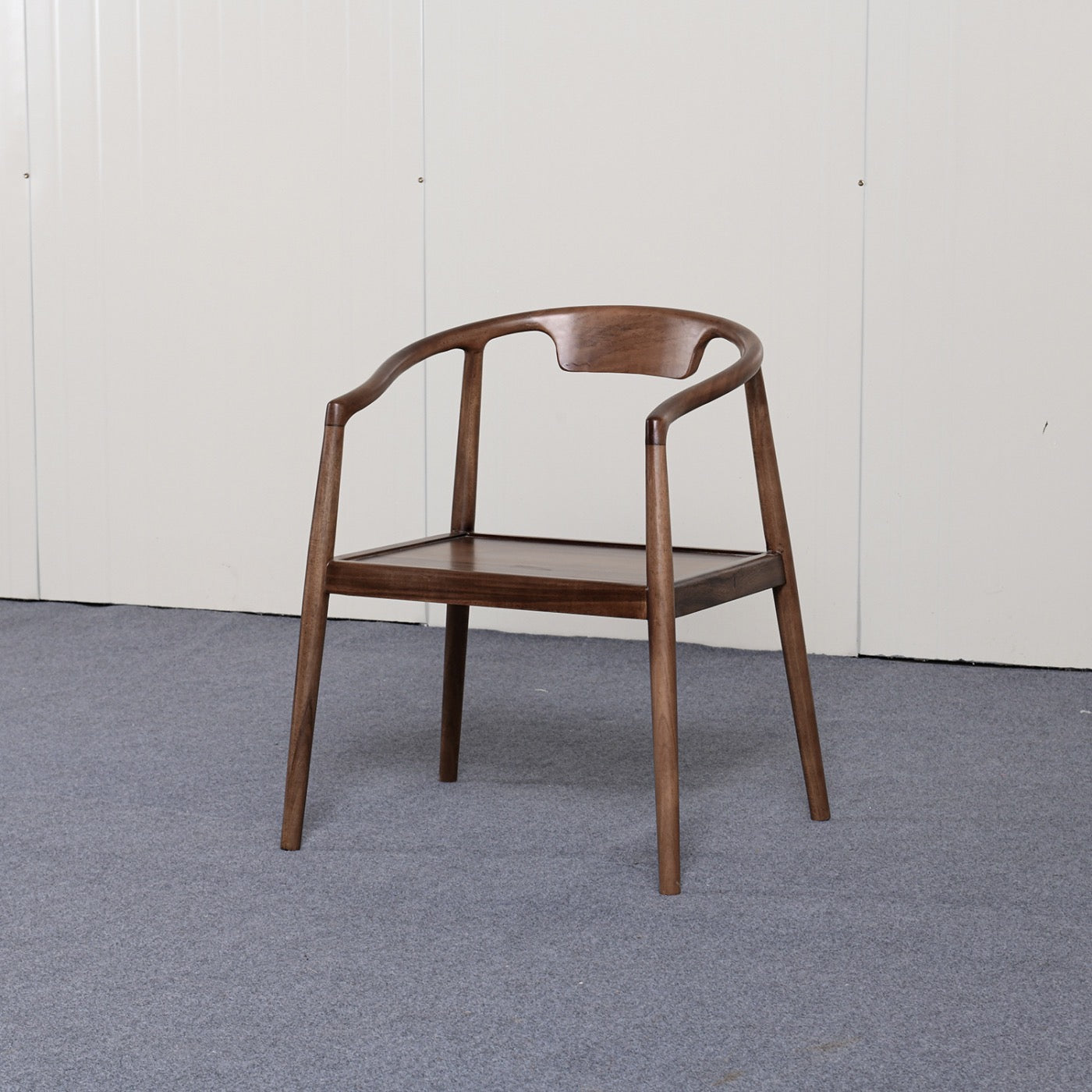 Silla de cuero, silla de nogal, silla de madera maciza, silla auxiliar, silla de madera, silla de escritorio