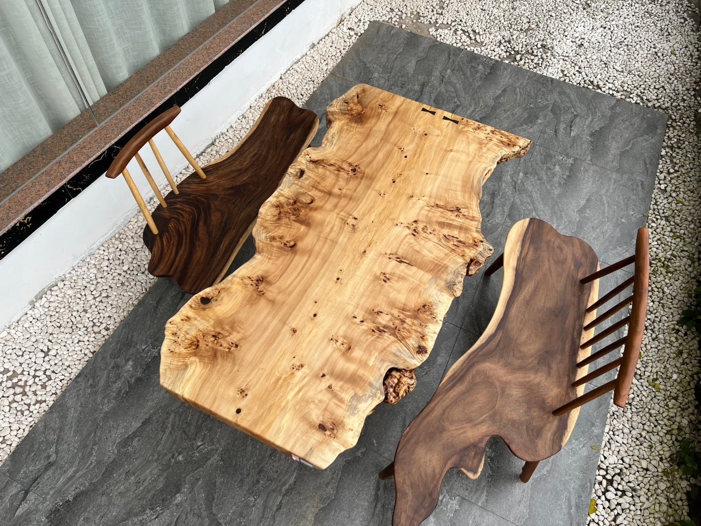 Losa de madera personalizada, mesa de comedor de álamo, mesa de comedor, mesa de comedor Live Edge