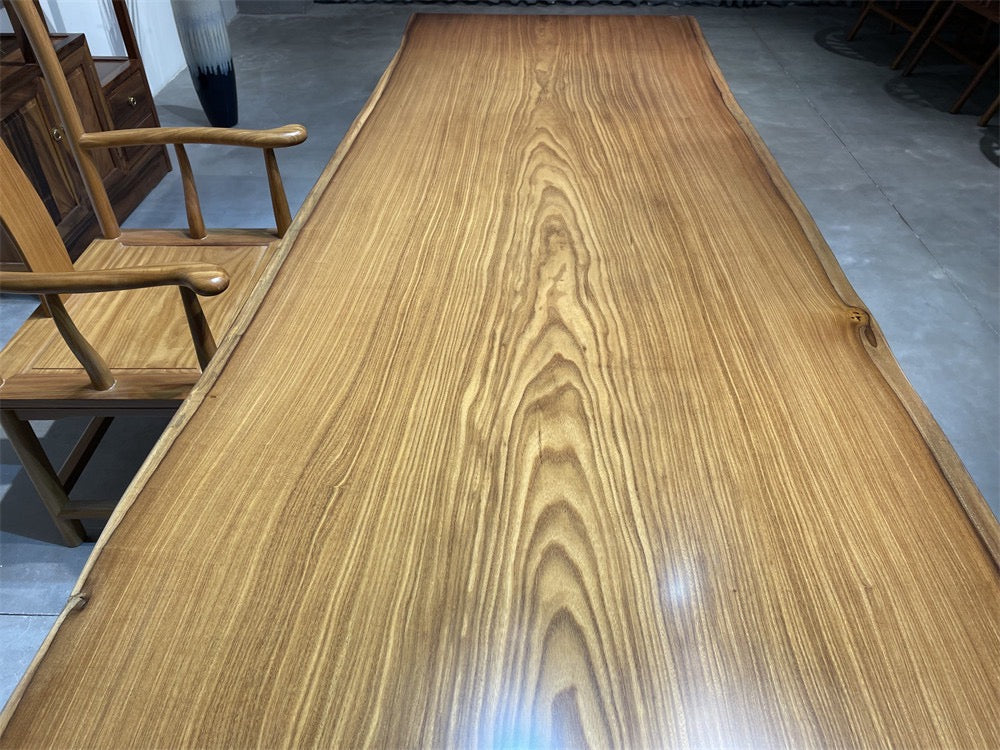 Losa de madera de teca de África, mesa Live Edge hecha a medida, mesa de teca, losa de teca
