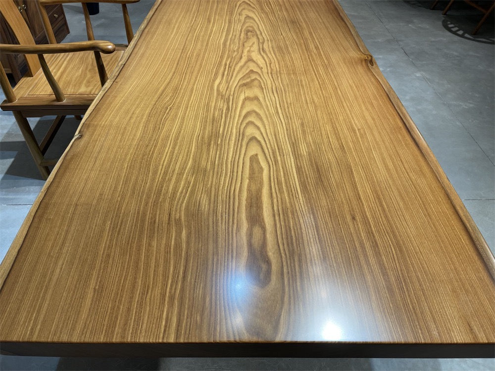 لوح خشب الساج الأفريقي، طاولة Live Edge مصنوعة حسب الطلب، طاولة خشب الساج، لوح خشب الساج