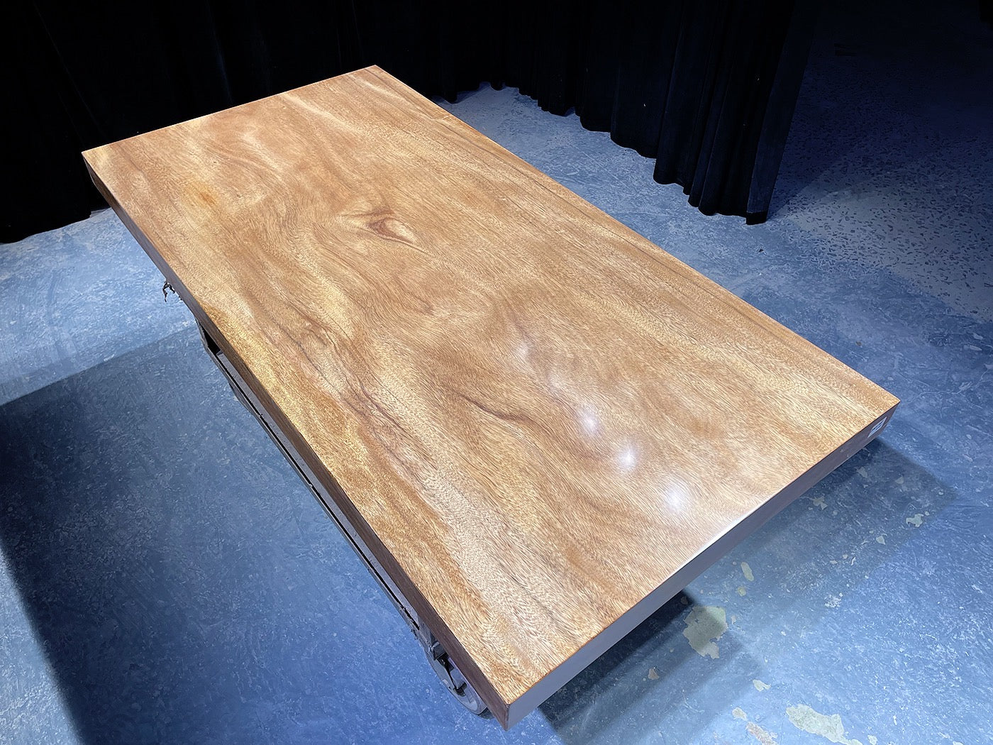 White Solid Wood Epoxy Table