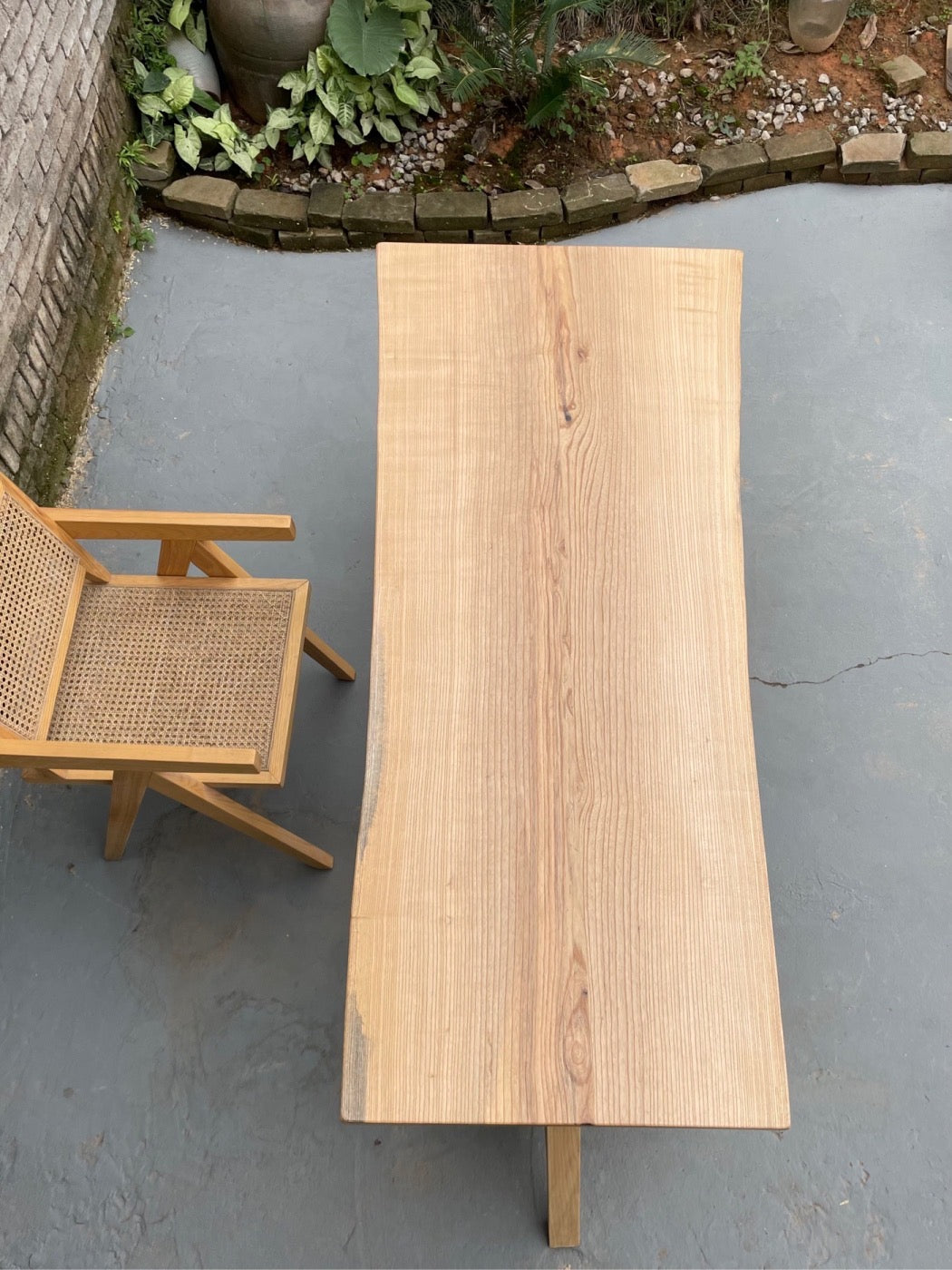 tavolino con lastra di legno, tavolo con lastra di legno, tavolo da pranzo Live Edge