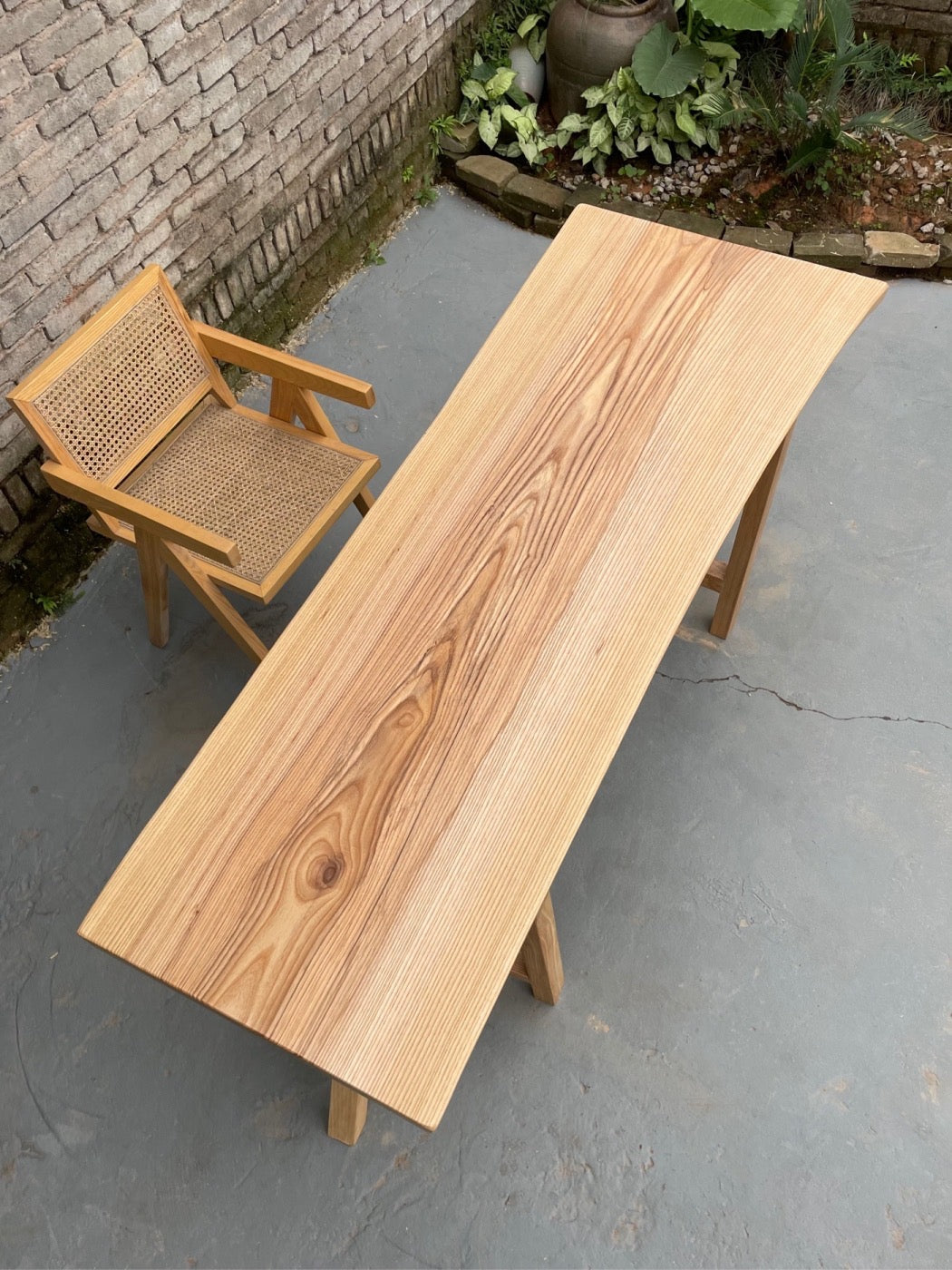 Table basse en dalle de frêne, dalle en bois de frêne nord-américain