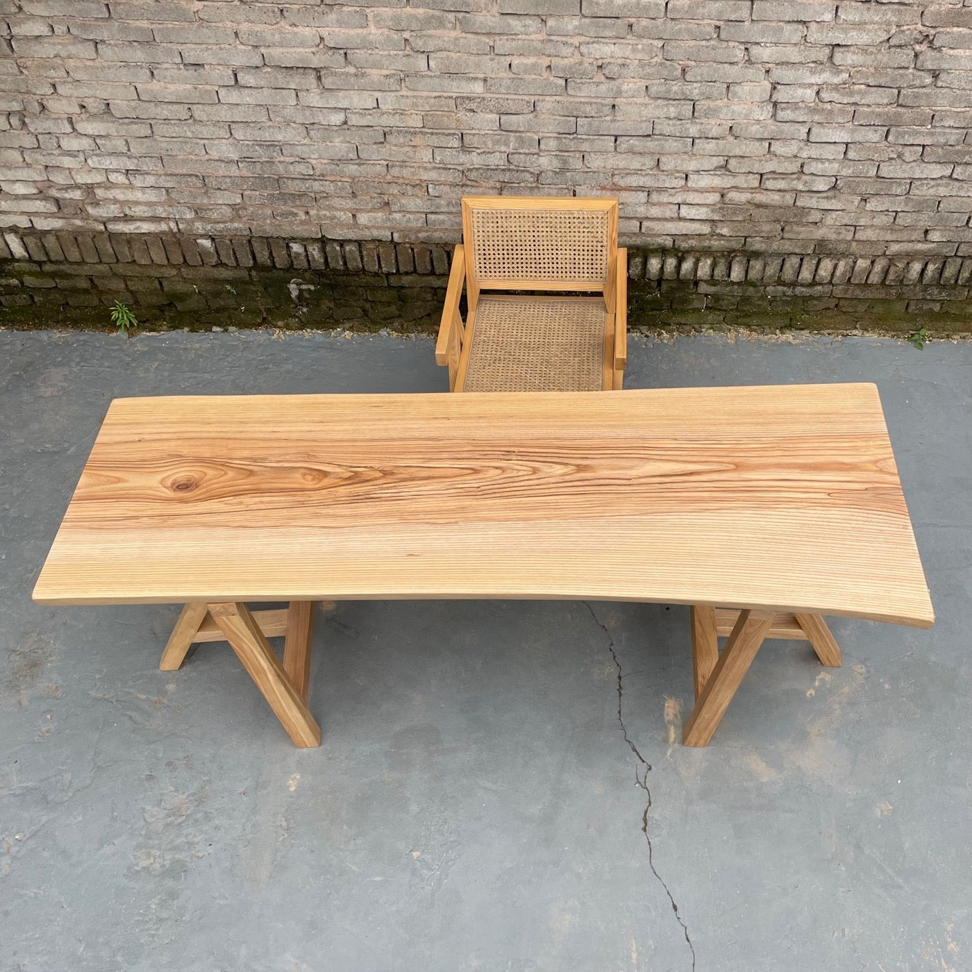 Ash slab coffee table, North American Ash wood slab