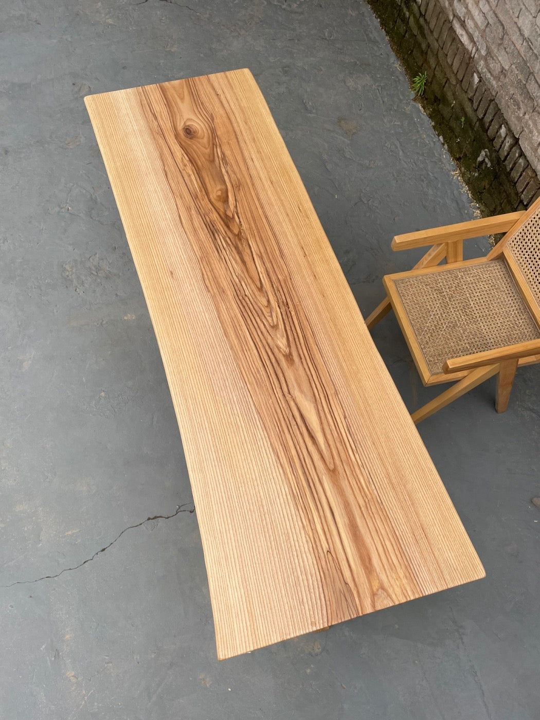 Mesa de centro de losa de fresno, losa de madera de fresno de América del Norte