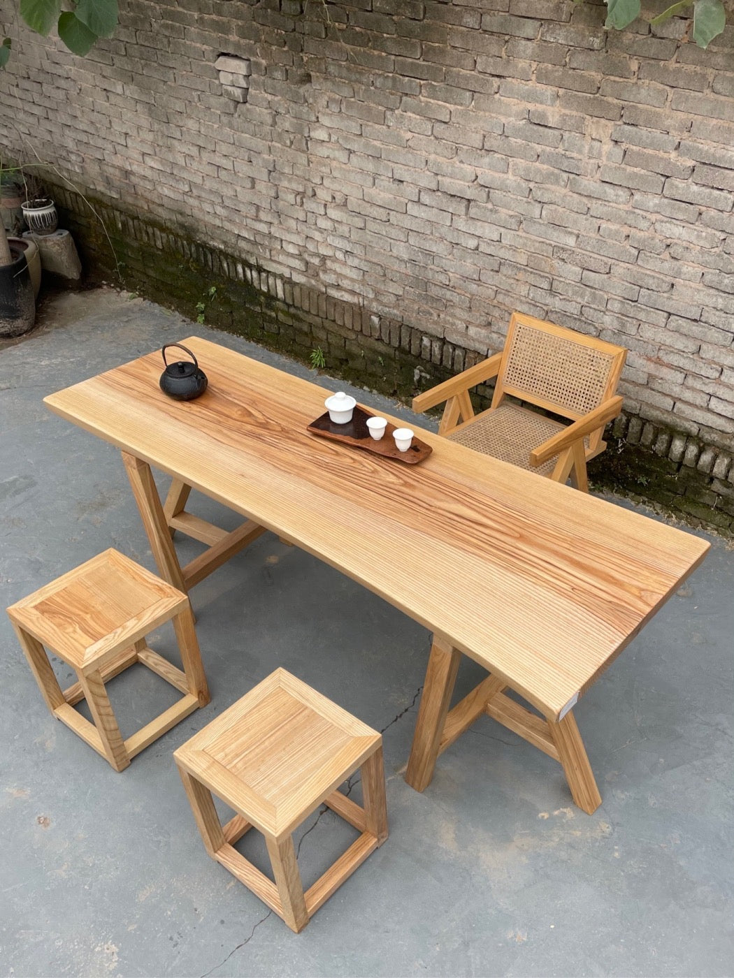 Tavolino con lastra di frassino, lastra di legno di frassino nordamericano
