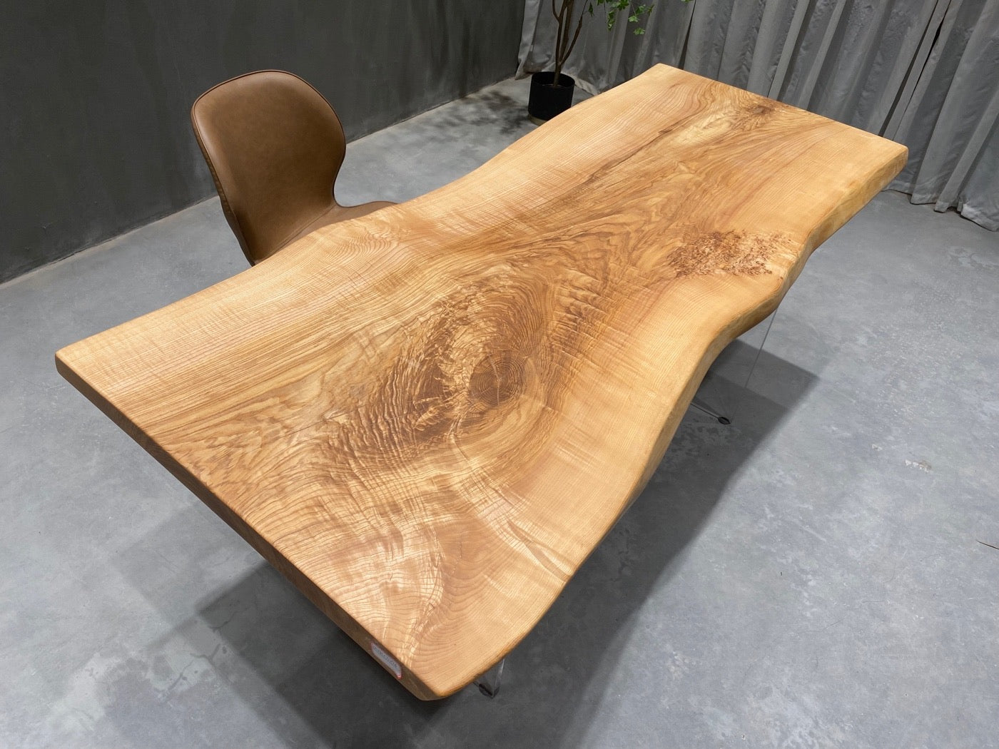 Mesa de comedor de losa de madera de fresno, mesa de centro de madera de América del Norte