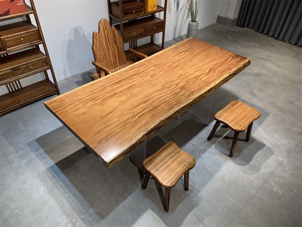 Tavolo in legno personalizzato, tavolo in lastra Living Edge <tc>Beli noir wood</tc>, piano del tavolo da pranzo