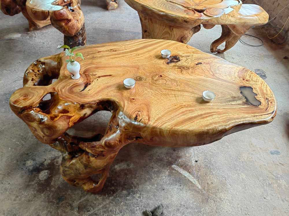 mesa de centro, mesa de exterior, banco de jardín, porche del parque, silla de playa de madera de alcanfor
