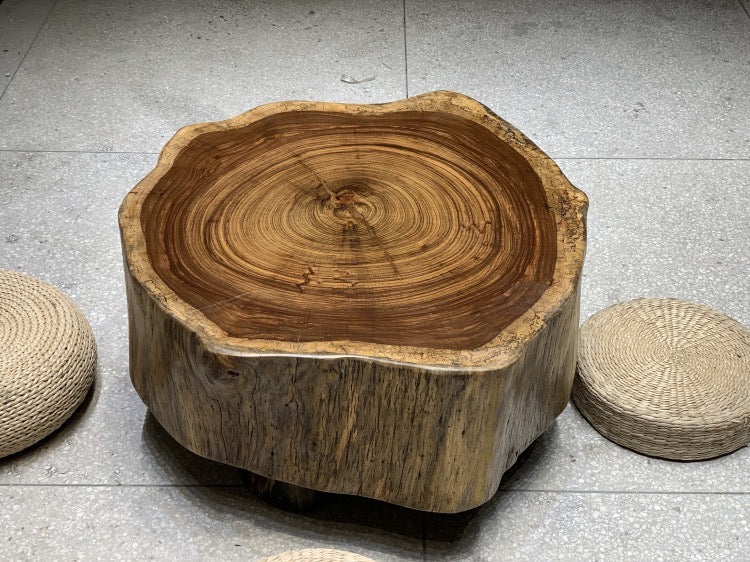 Mesa de centro moderna, mesa de centro de madera, mesa de centro de troncos, mesa de centro de madera