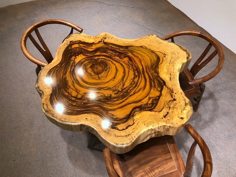 tavolino da caffè in ceramica, tavolino dalla forma casuale, tavolini in legno
