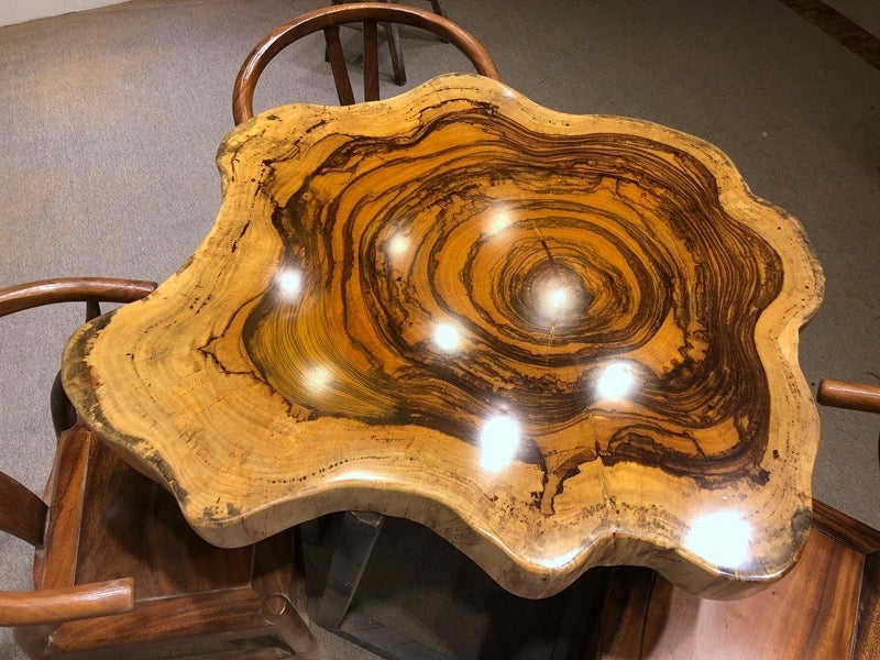 tavolino da caffè in ceramica, tavolino dalla forma casuale, tavolini in legno