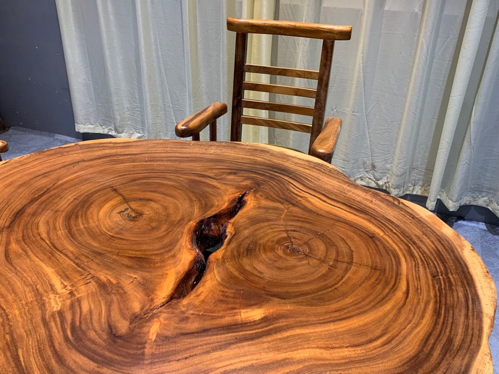Tampo de mesa redonda com borda viva, mesa de jantar redonda grande com borda viva, mesa de cozinha redonda com borda viva