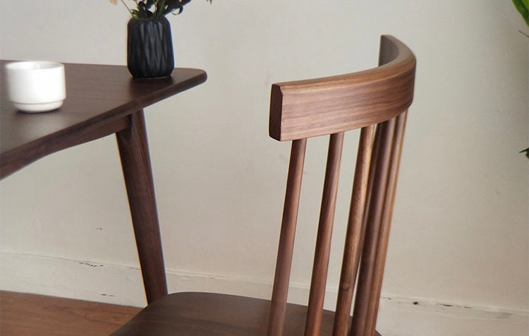 Silla de nogal negro con respaldo alto, sillas Windsor, silla antigua Spindle Back, silla de nogal, silla de madera maciza