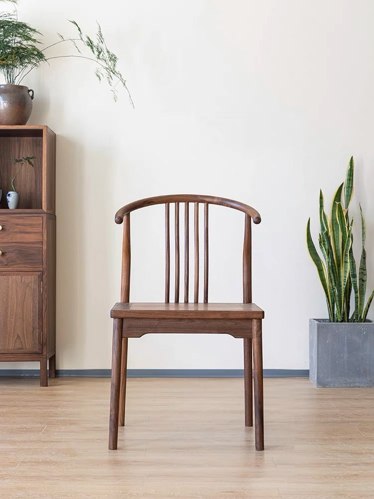 Mid Century Modern Stuhl aus schwarzem Walnussholz, Esszimmerstuhl aus Holz, Esszimmerstuhl, Schreibtischstuhl, kein Stuhl aus Walnussholz