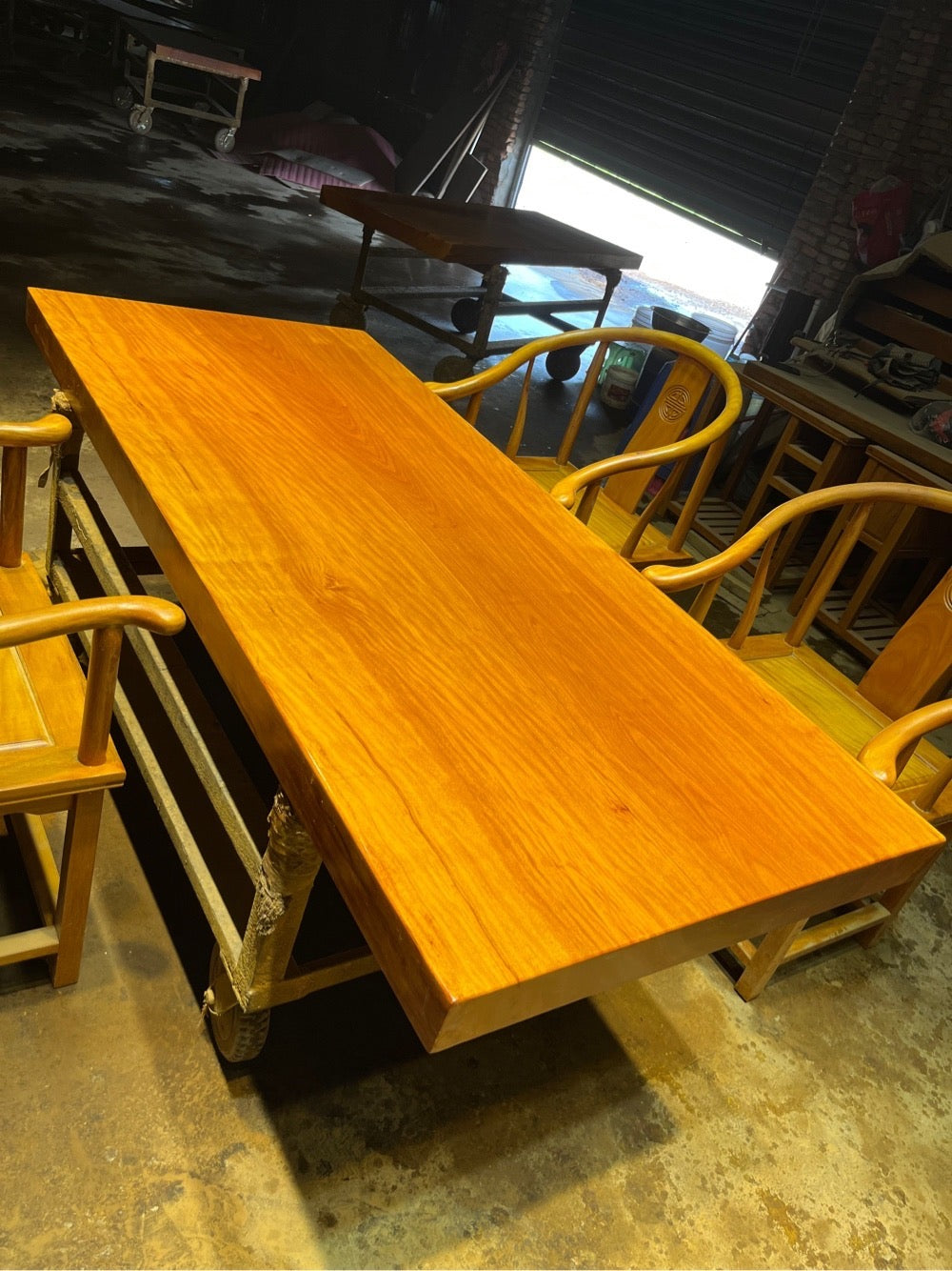 Wood Slab, Live Edge Chiviri Table, Custom Dining Natural Wooden Desk