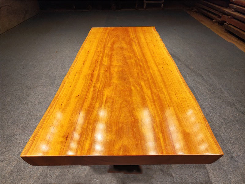 Chiviri platta, trä skrivbord, trä skrivbord, Live Edge matbord, anpassat massivt trä bord