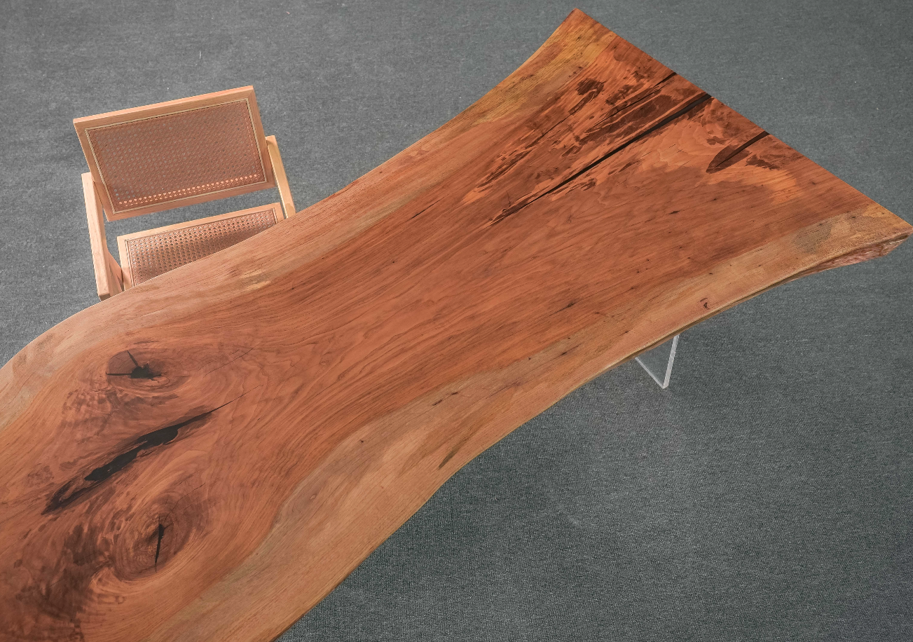 Forma de madera especial para mesa de comedor, mesa simple, mesa de comedor Live Edge Cherry