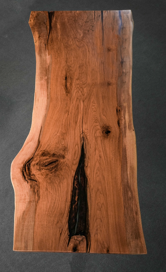 طاولة الكرز المصنوعة من الخشب الصلب، وطاولة الكرز Live Edge، وطاولة Live Edge Oak