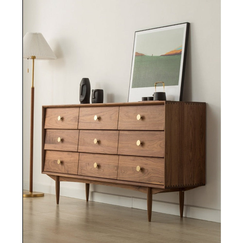modern cherry wood dresser Dumont Dresser - Solid Cherry - Antique Cherry Finish - Mid Century Modern Inspired