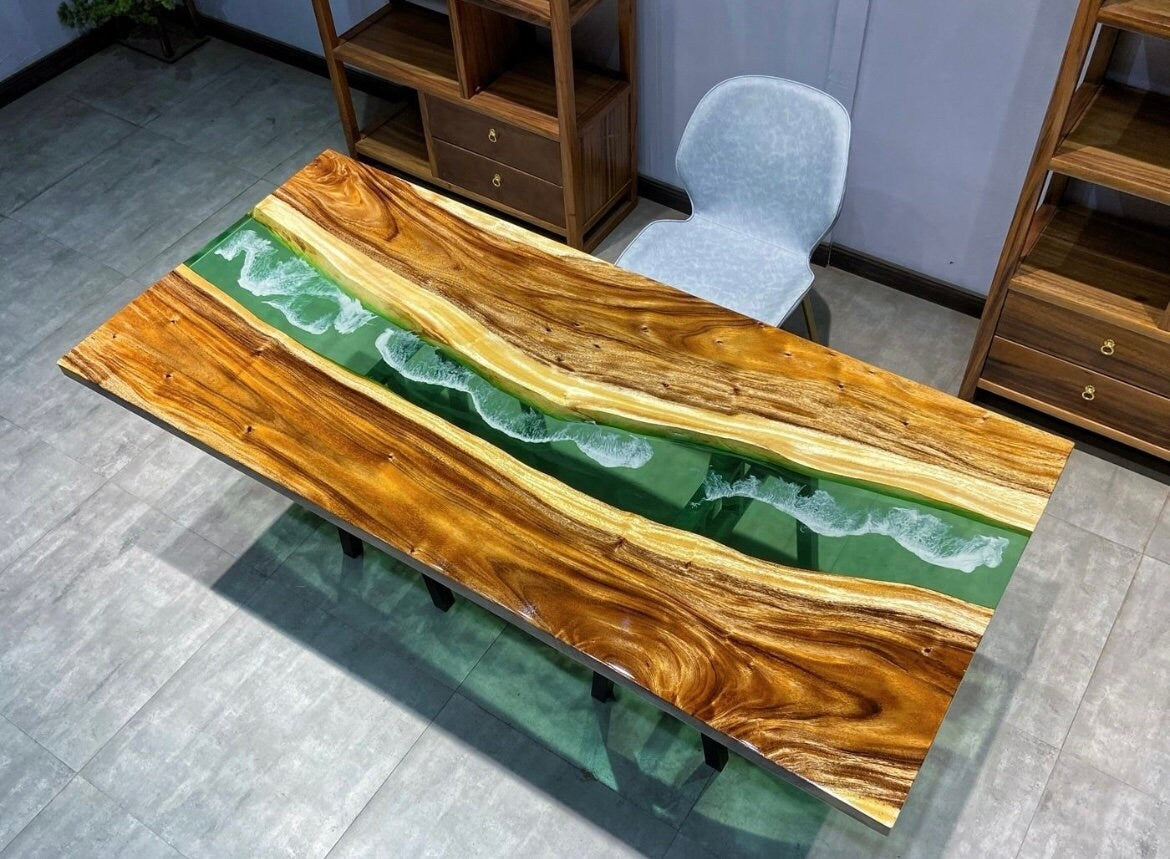 Table basse de bureau de comptoir de table de bar de table basse en résine époxy personnalisée