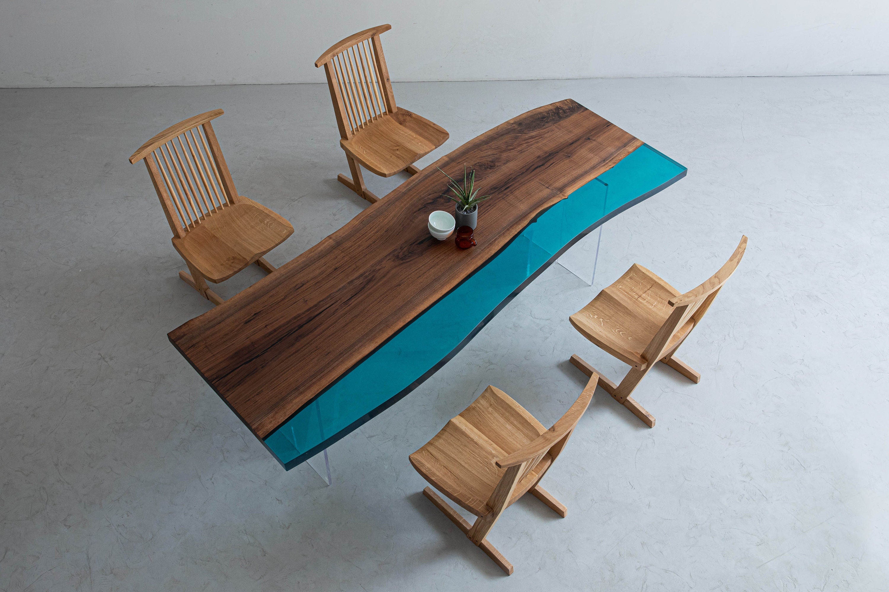 harpiks træbord, Custom Epoxy Resin River Table, laves på bestilling, spisebord
