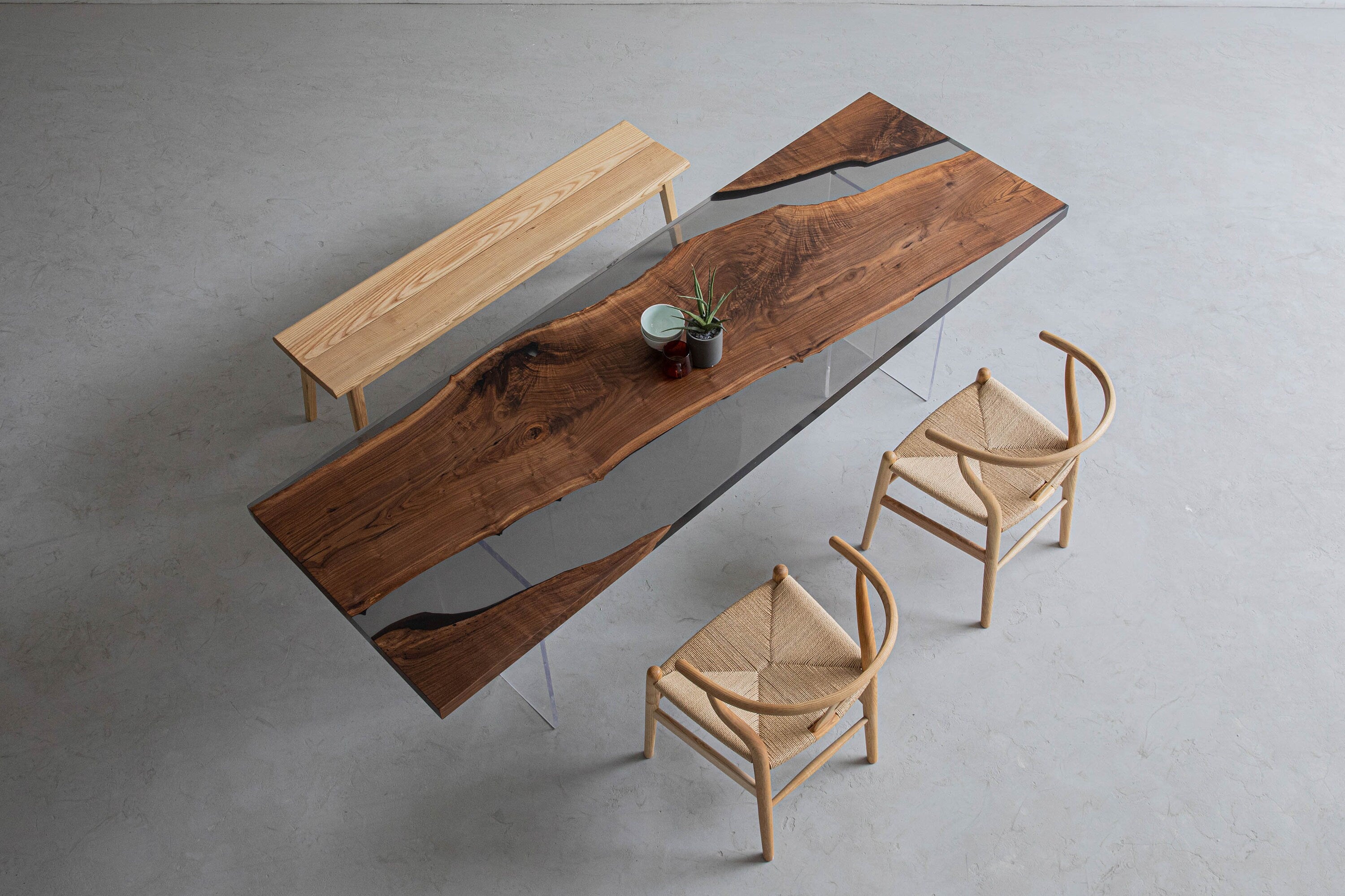 Mesa epoxi, mesa de resina epoxi, mesa de nogal negro, mesa de comedor, escritorio, mesa de comedor de resina