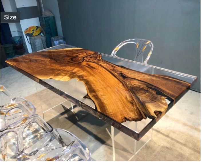 Unique River Epoxy Olive Wood Resin Solid camphor wood Cafeteria Decors Made To Order,not Olive Wood
