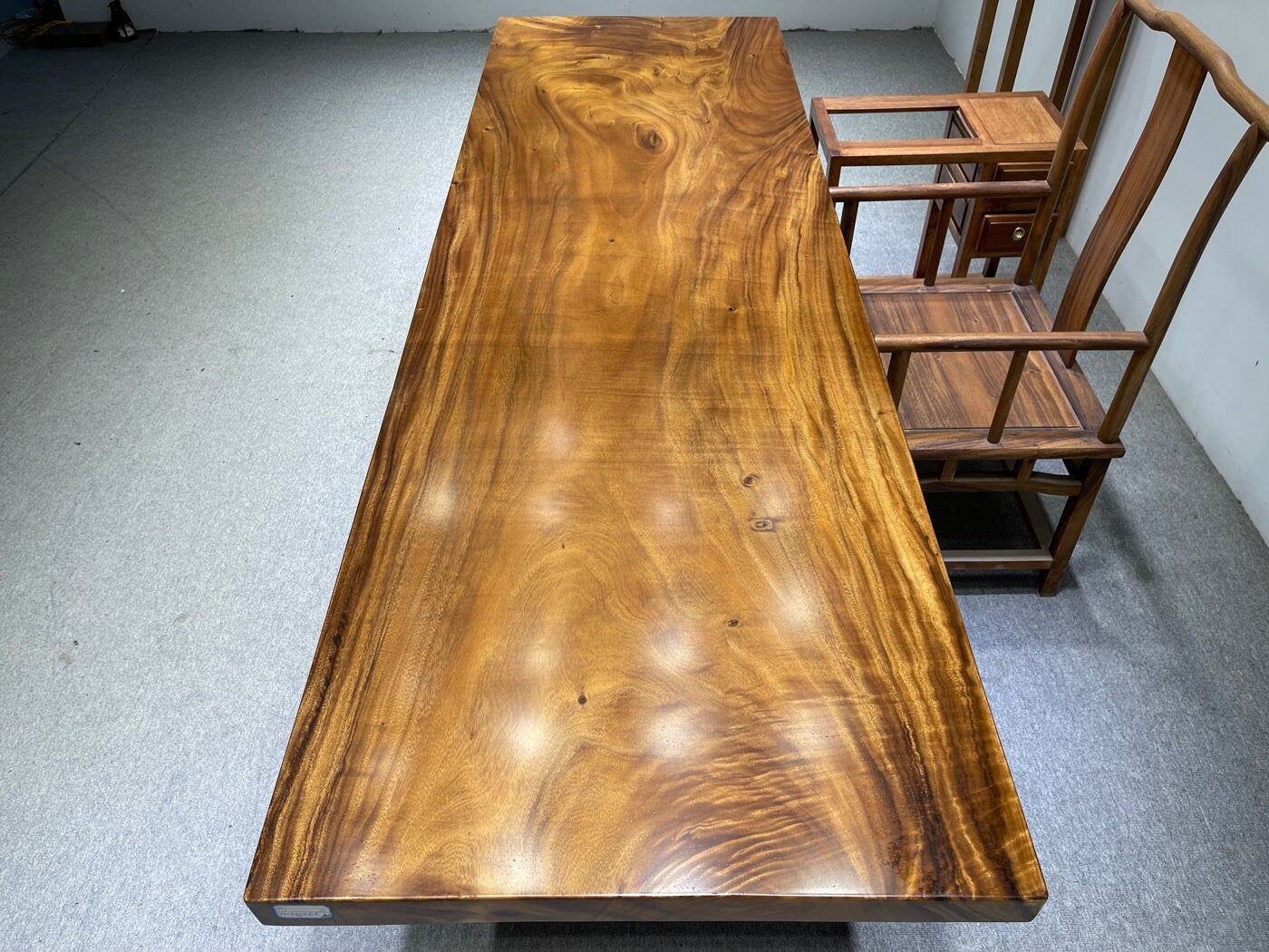 Brugerdefineret træplade, Valnød spisebord, Valnød bord, massiv amerikansk valnød, Live Edge spisebord
