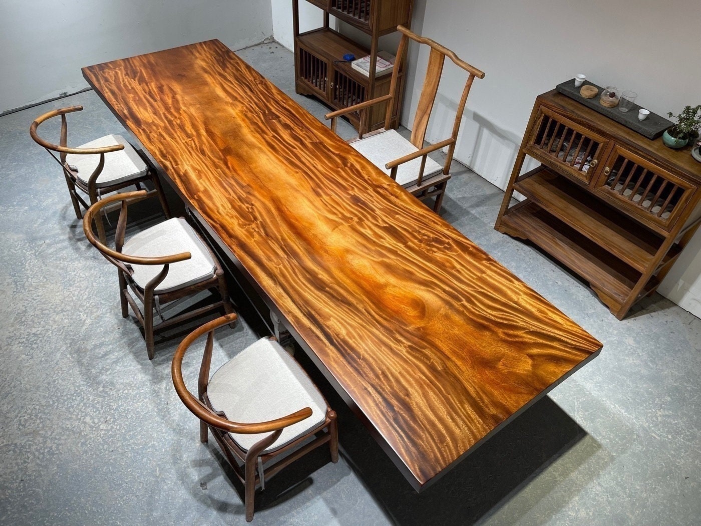 Slab Dining Table, Walnut Dining Table, Live Edge Kitchen Table, Live Edge Dining Table