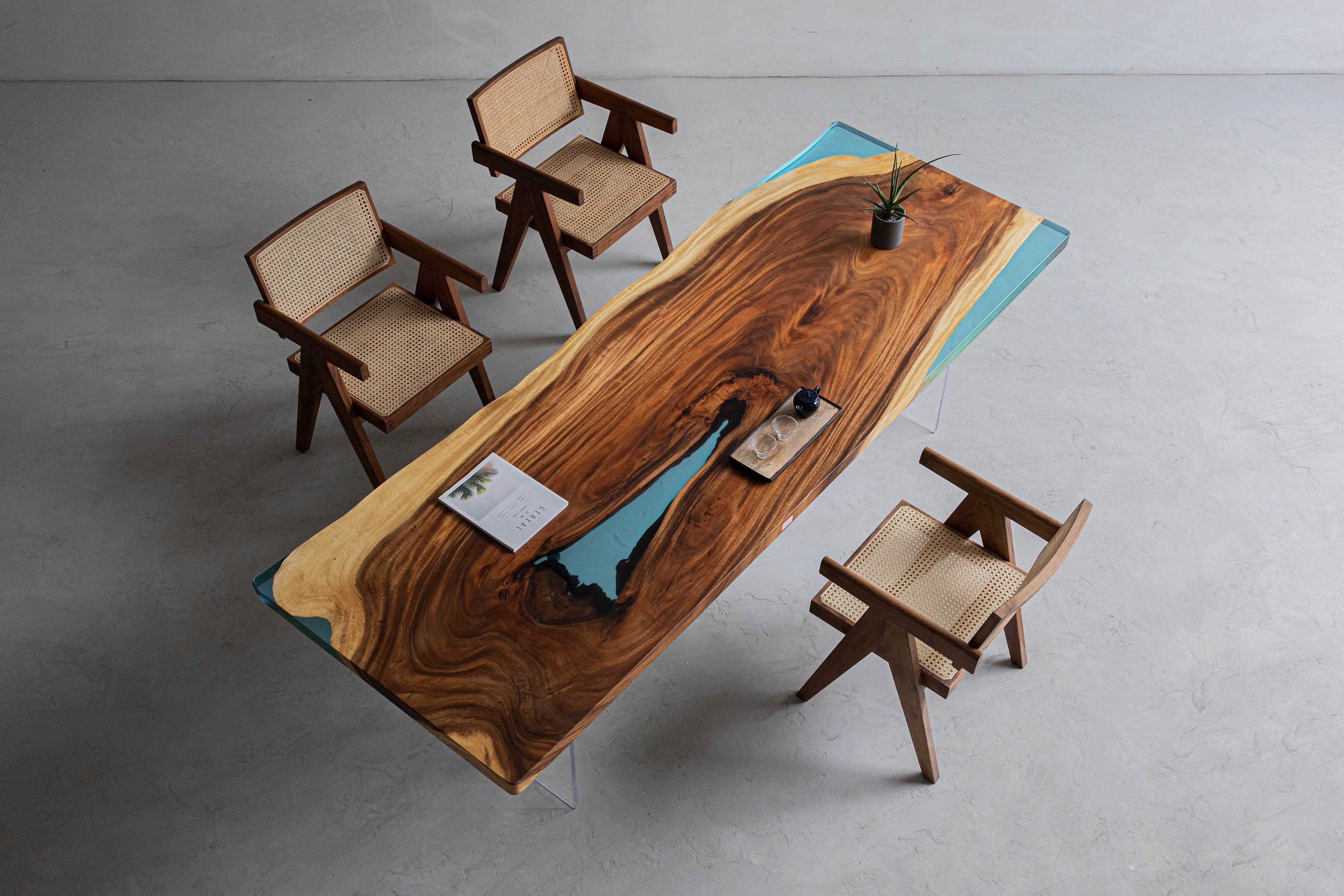Losa, mesa de losa, mesa de resina, podemos hacer tamaños personalizados.