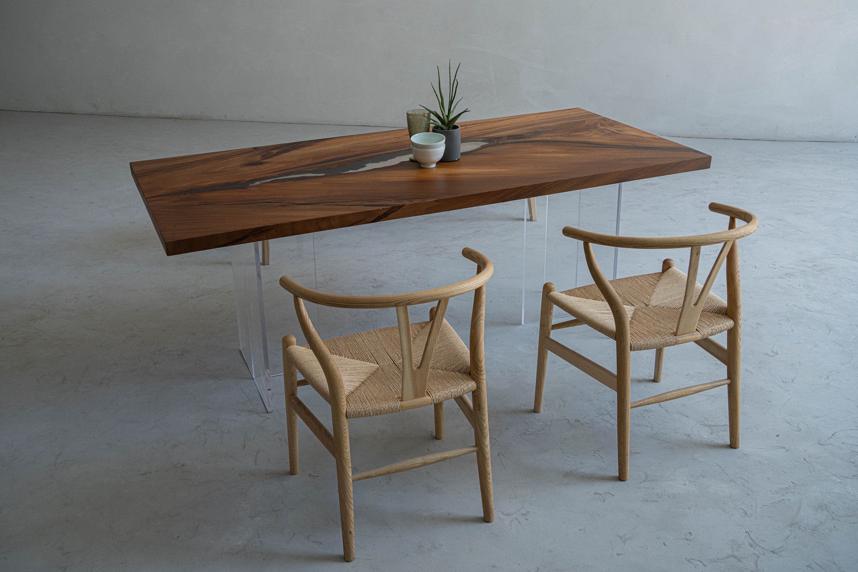 Mesa completa de resina epoxi de nogal, mesa marrón, mesa de epoxi marrón,