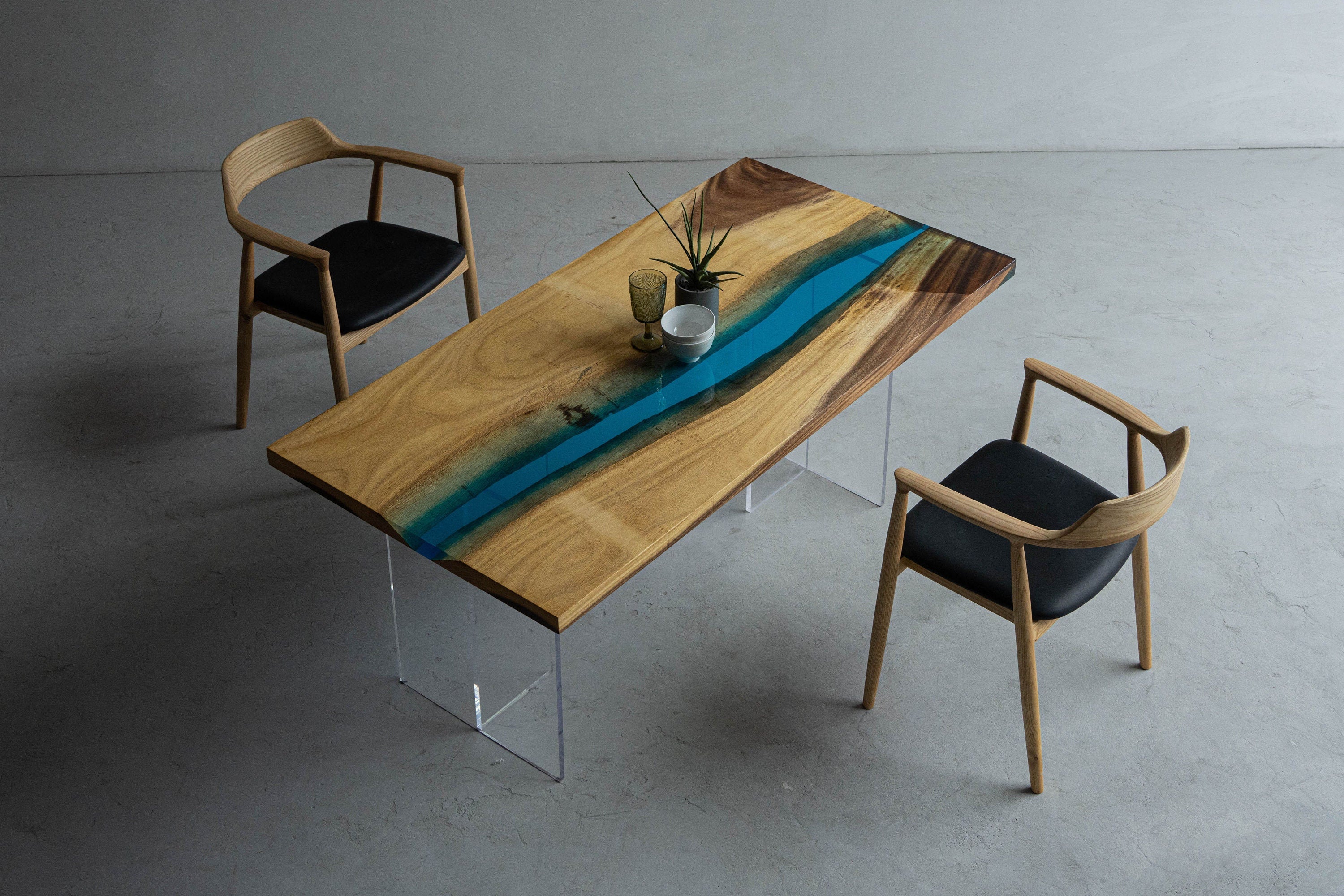 River ocean table, resin table,dinning table, resin dining table - SlabstudioHongKong