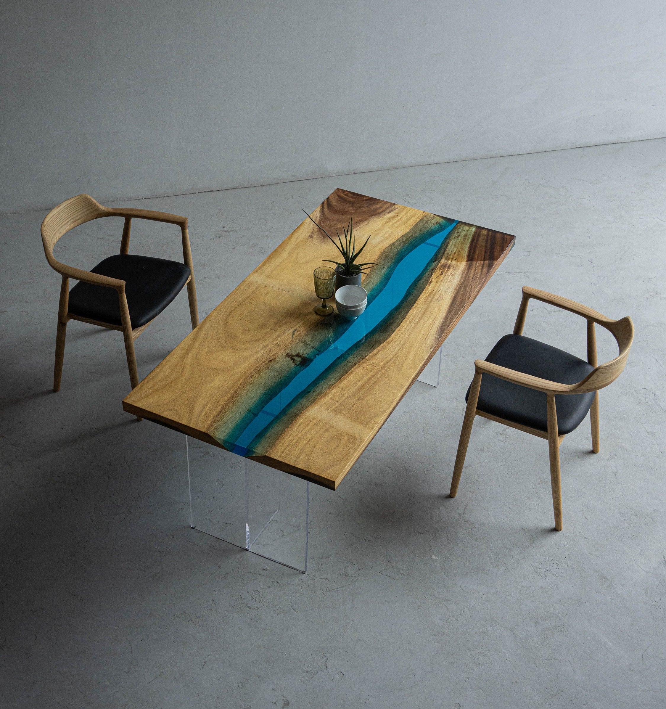 River ocean table, resin table,dinning table, resin dining table - SlabstudioHongKong