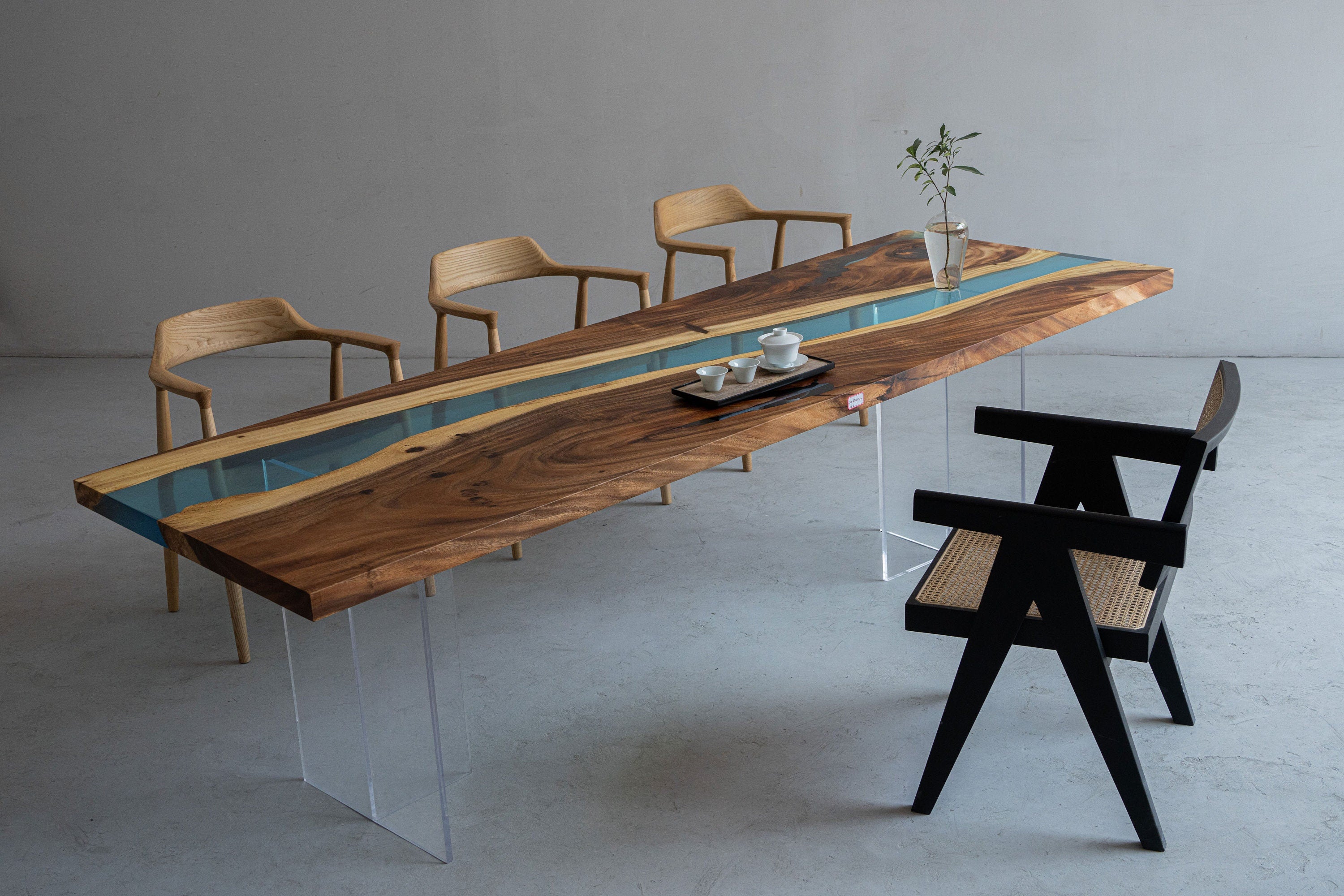epoxy wood table, Custom Live Edge, Epoxy Dining Table - SlabstudioHongKong