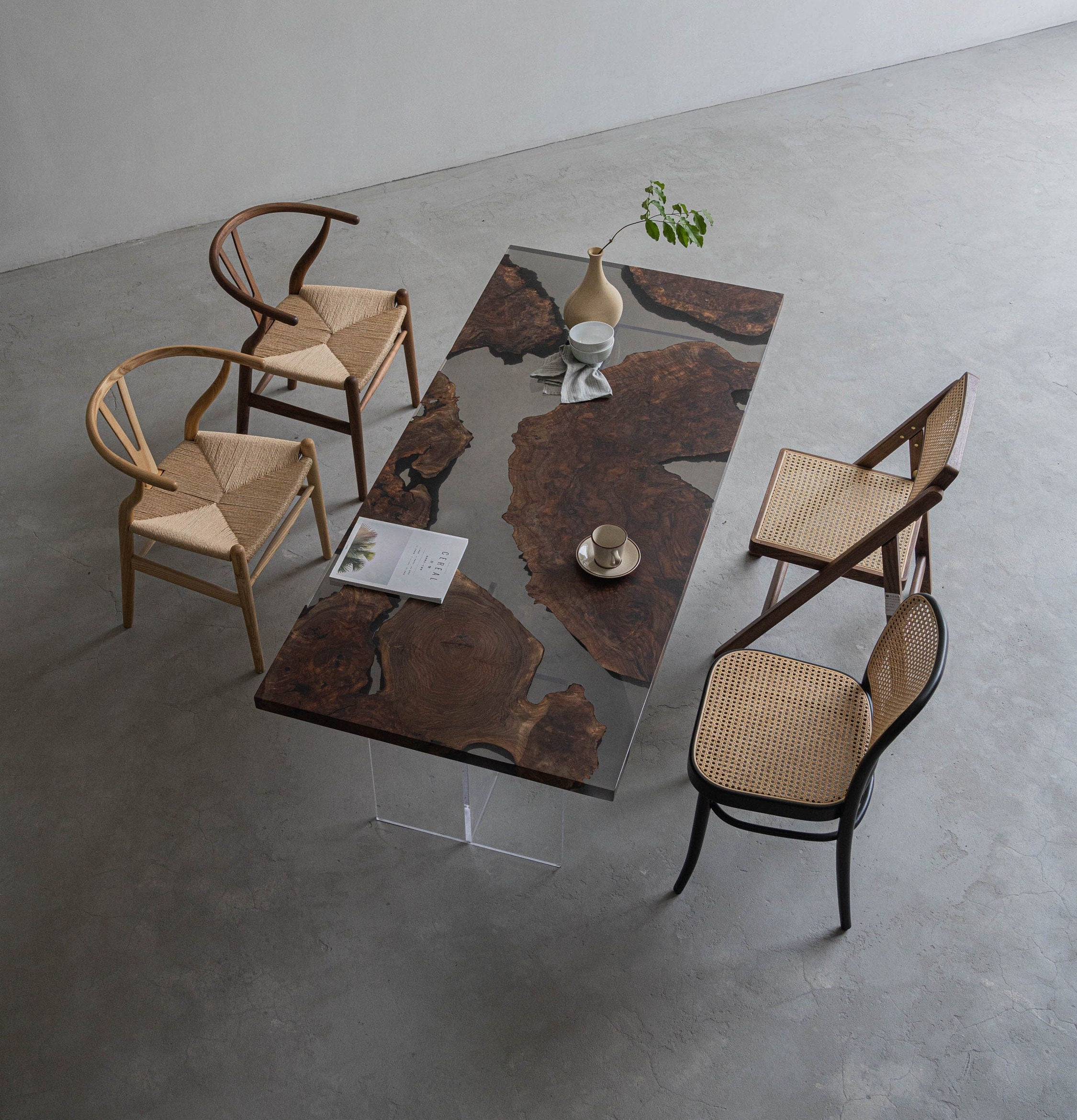 escritorio epoxi, mesa de río de resina epoxi personalizada, hecha a pedido, mesa de comedor.