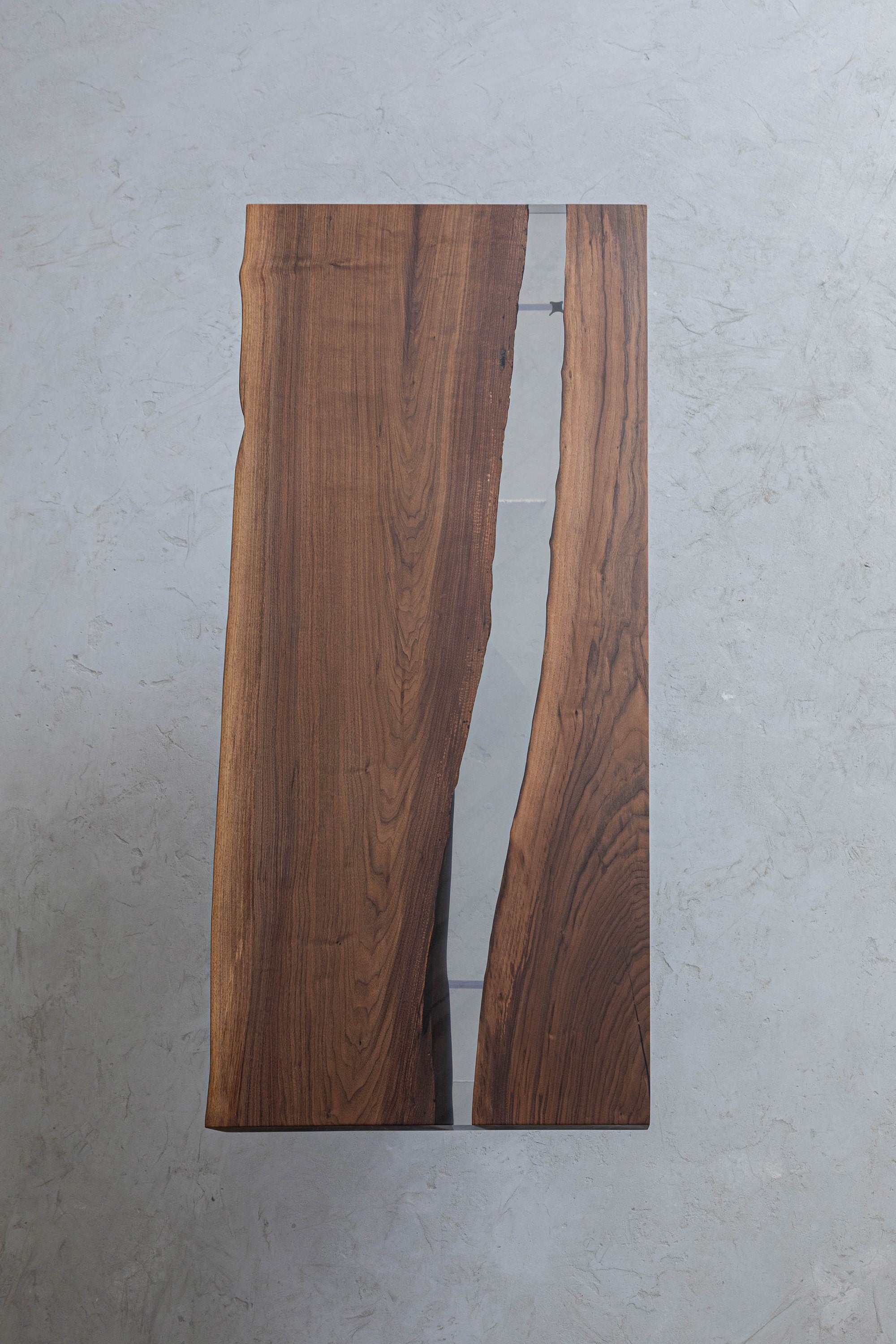 Mesa epóxi artesanal, borda vívida para móveis transparentes, mesa especial de resina de madeira epóxi