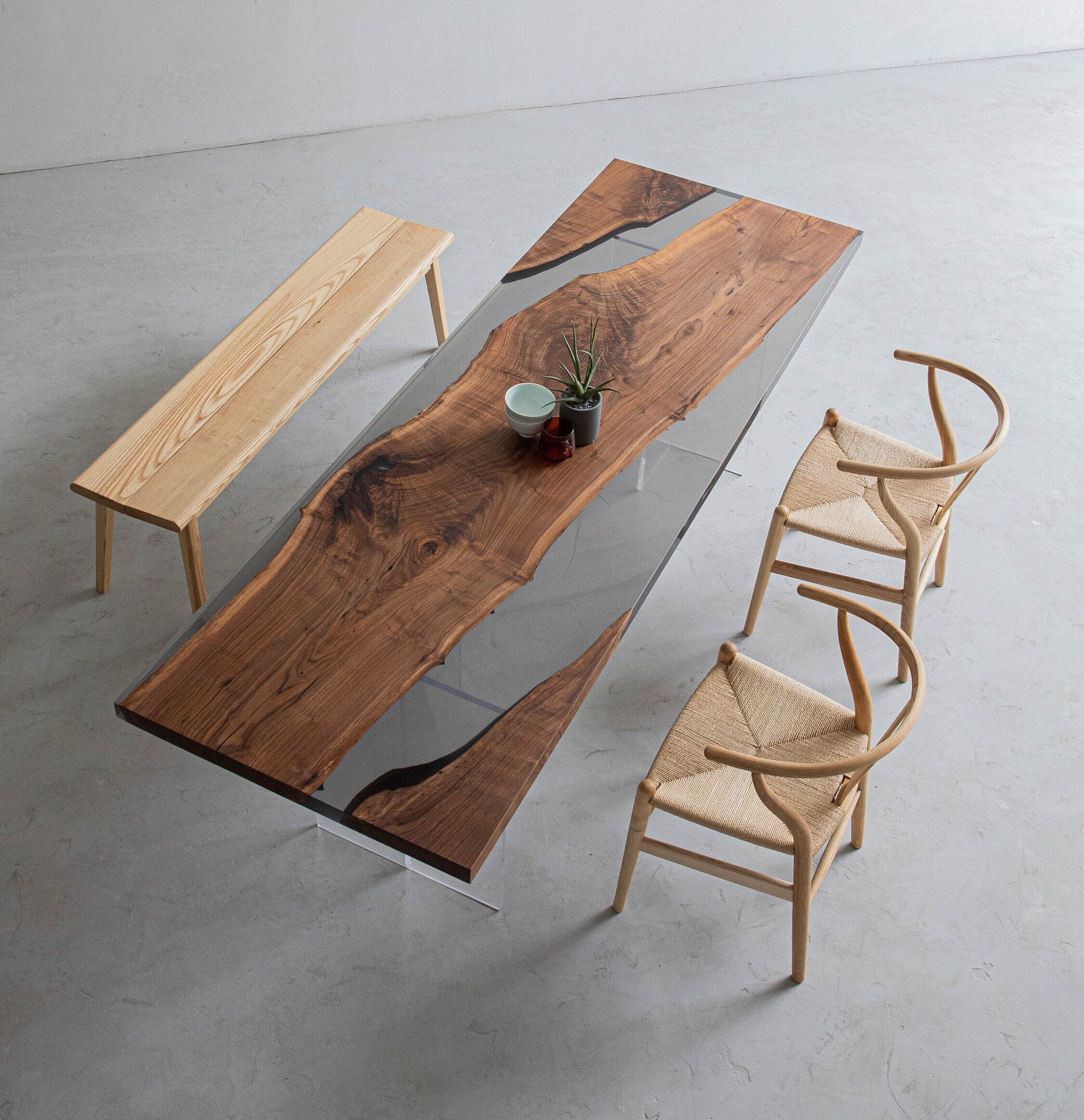 Mesa epoxi, mesa de resina epoxi, mesa de nogal negro, mesa de comedor, escritorio, mesa de comedor de resina
