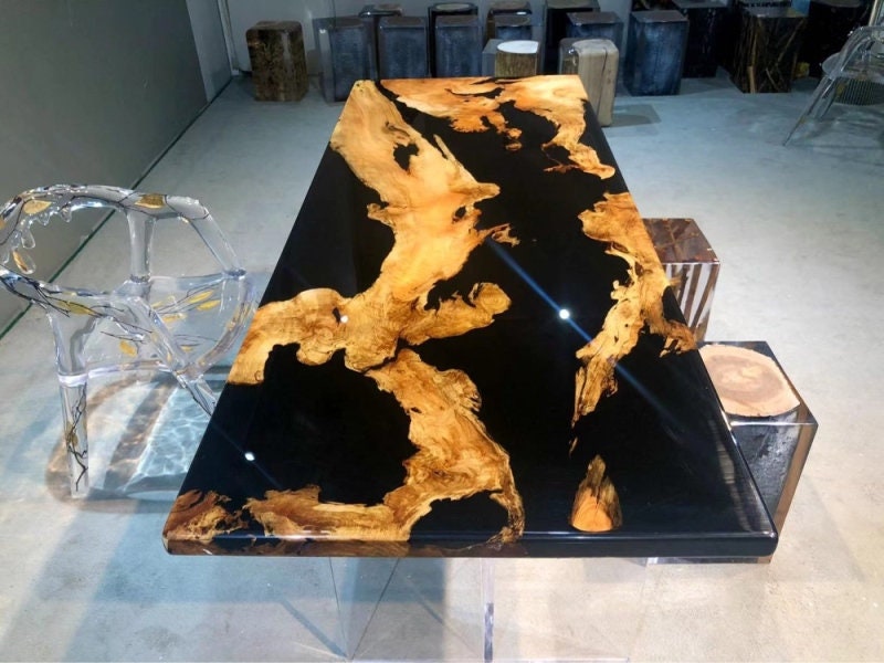 Black slab, Black, Black river epoxy table, Custom handmade epoxy table